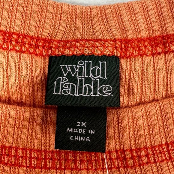 Lot of 2 Wild Fable Women's Size 2X Long Sleeve Tee Shirts Peach Blue New - Picture 16 of 16